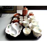 A tray of Trentham part tea set, Grovesnor coffee set,