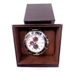 A gent's stainless steel Michael Kors quartz chronograph wristwatch, boxed.