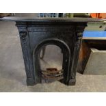 A cast iron fire insert