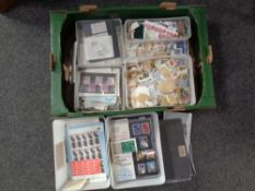 A box containing a large quantity of 20th century world stamps (loose) and assorted British Post