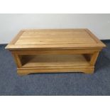 A contemporary oak TV stand