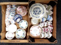 Two boxes of various tea china including Phoenix, Sutherland,