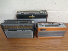 A Roberts model R404 transistor radio with a Roberts rambler and a Skyleader three band radio