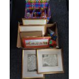 A box of 20th century pictures and prints,