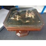 An oriental hardstone inlaid coffee table (as found)