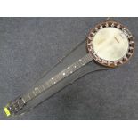 A 20th century five string banjo marked The Windsor Popular Model 7 in hard carry case