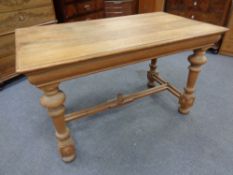 A 19th century continental oak library table
