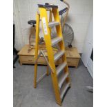 A folding step ladder