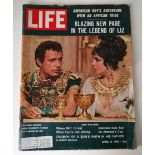 1962 Life magazine of Elizabeth Taylor and Richard Burton on the front cover from the film