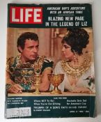 1962 Life magazine of Elizabeth Taylor and Richard Burton on the front cover from the film