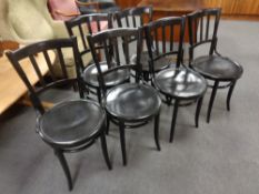 A set of six painted Ibex chairs