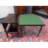 A flap-sided trolley and a baize topped card table