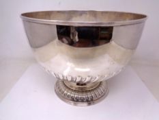 A large late-Victorian silver punch bowl, Jenkins & Timm, Sheffield 1897, diameter 27cm, height 20.