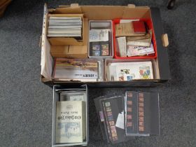 A box containing a large quantity of loose antique and later stamps, including Penny Reds,