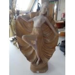 A plaster Art Deco figure of a dancer