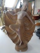 A plaster Art Deco figure of a dancer