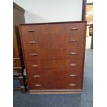 A 20th century teak six drawer chest