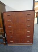 A 20th century teak six drawer chest