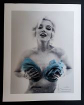 Photographer Bert Stern signed photo of Marilyn Monroe 'Classic blue roses' from the 1962 last