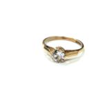 A 9ct gold CZ solitaire ring, size M CONDITION REPORT: 1.