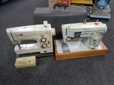 A 20th century Singer sewing machine in case together with a Frister Rossmann 906 sewing machine.