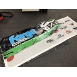 A collection of seven large vinyl advertising signs/paddock banners all relating to