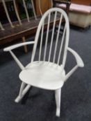 A painted Ercol elm and beech rocking chair.