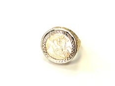 A 9ct gold ring set with a 1904 half sovereign, size V CONDITION REPORT: 12.