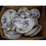 A box containing a quantity of 19th century Booths dinnerware.