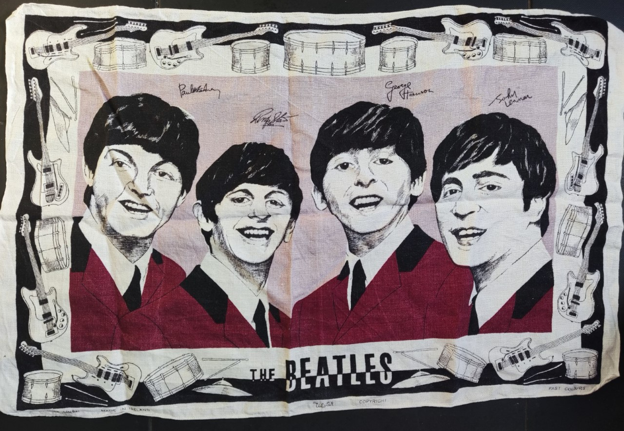 Beatles vintage soft linen tea towel.