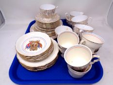 A Windsor 21 piece bone china tea service together with six further Washington pottery Queen