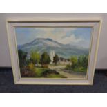 A 20th century oil-on-canvas, Dartmoor England, indistinctly signed, framed.