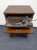 A Plus-A-Gram broadcaster gramophone J & A Margolin in walnut cabinet.