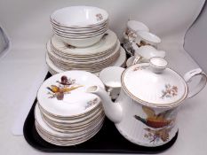 A pheasant-patterned 42-piece bone china tea and dinner service.