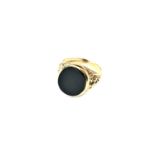 A 9ct gold black onyx signet ring, size K CONDITION REPORT: 4.