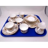 A tray containing 17 pieces of Royal Stafford Clovelly bone china tea ware.