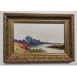 Watercolour of a riverbank in Kingsbridge by Abraham Hulk Jr (1851-1922), signed bottom right,