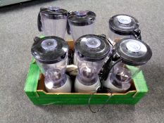 A box containing six Philips blenders.