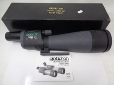 An Opticron HR80GA high resolution telescope without eyepiece (boxed).