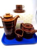 A twenty-one piece Hornsea pottery tea service together with four further Hornsea pottery kitchen