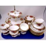 A Royal Albert Old Country Roses 39 piece tea,