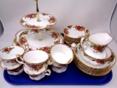 A Royal Albert Old Country Roses 39 piece tea,