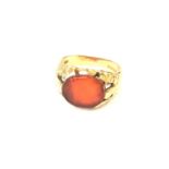 A 9ct gold carnelian signet ring, size U CONDITION REPORT: 6.
