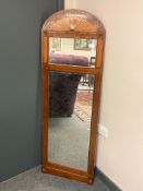 An Edwardian inlaid mahogany mirror,
