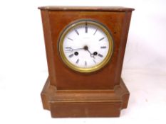 An Edwardian mantel clock with enamelled dial by Jacob and Lucas of Paris.