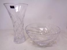 A Royal Worcester crystal vase with matching bowl.