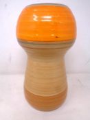 A Shelley ribbed vase, height 20.3cm.