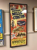 A vintage Bertram Mills circus poster, 33cm x 77cm.