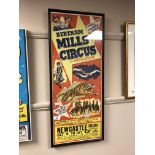 A vintage Bertram Mills circus poster, 33cm x 77cm.