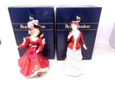 Two Royal Doulton figures, Sally HN3383 and Figure of the Year Patricia 1993 HN3365 (both boxed).